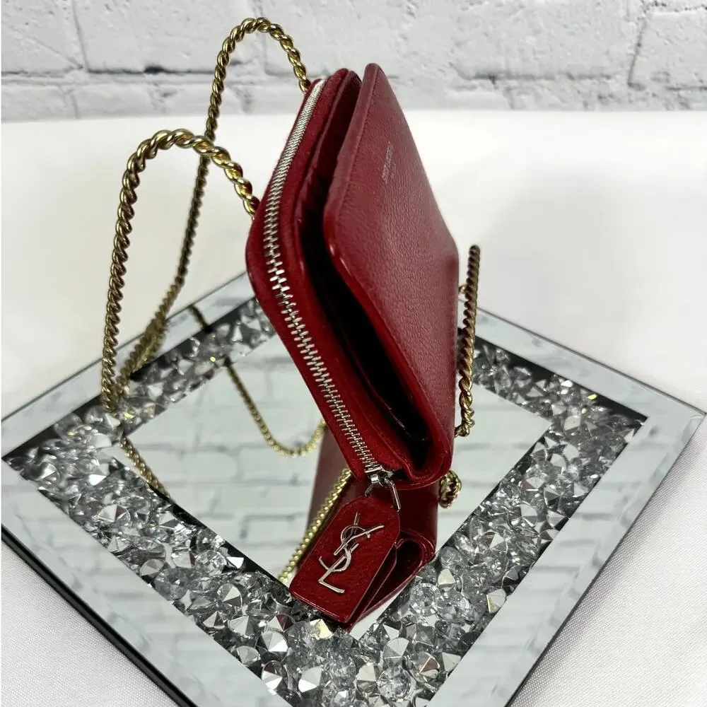 SAINT LAURENT Zip Wallet Red - Picture 3 of 16